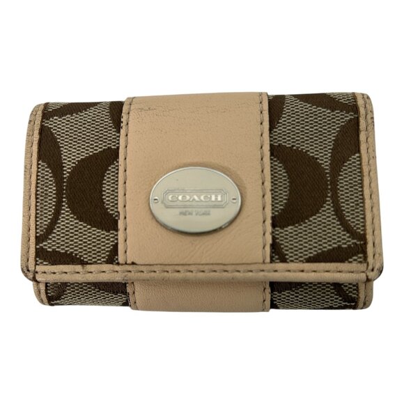 Vintage Coach Signature Canvas 6-Row Key Holder Y2K Classic Understated - Picture 1 of 10